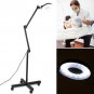 5x Diopter Rolling Floor Stand Magnifier Lamp Glass Magnifying Facial Adjustable