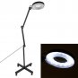 5x Diopter Rolling Floor Stand Magnifier Lamp Glass Magnifying Facial Adjustable