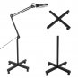 5x Diopter Rolling Floor Stand Magnifier Lamp Glass Magnifying Facial Adjustable