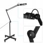 5x Diopter Rolling Floor Stand Magnifier Lamp Glass Magnifying Facial Adjustable