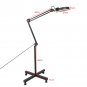 5x Diopter Rolling Floor Stand Magnifier Lamp Glass Magnifying Facial Adjustable
