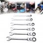8-17mm Head Ratchet Combination Spanner Gear Wrench Open End Ring Workshop Tool