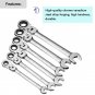 8-17mm Head Ratchet Combination Spanner Gear Wrench Open End Ring Workshop Tool