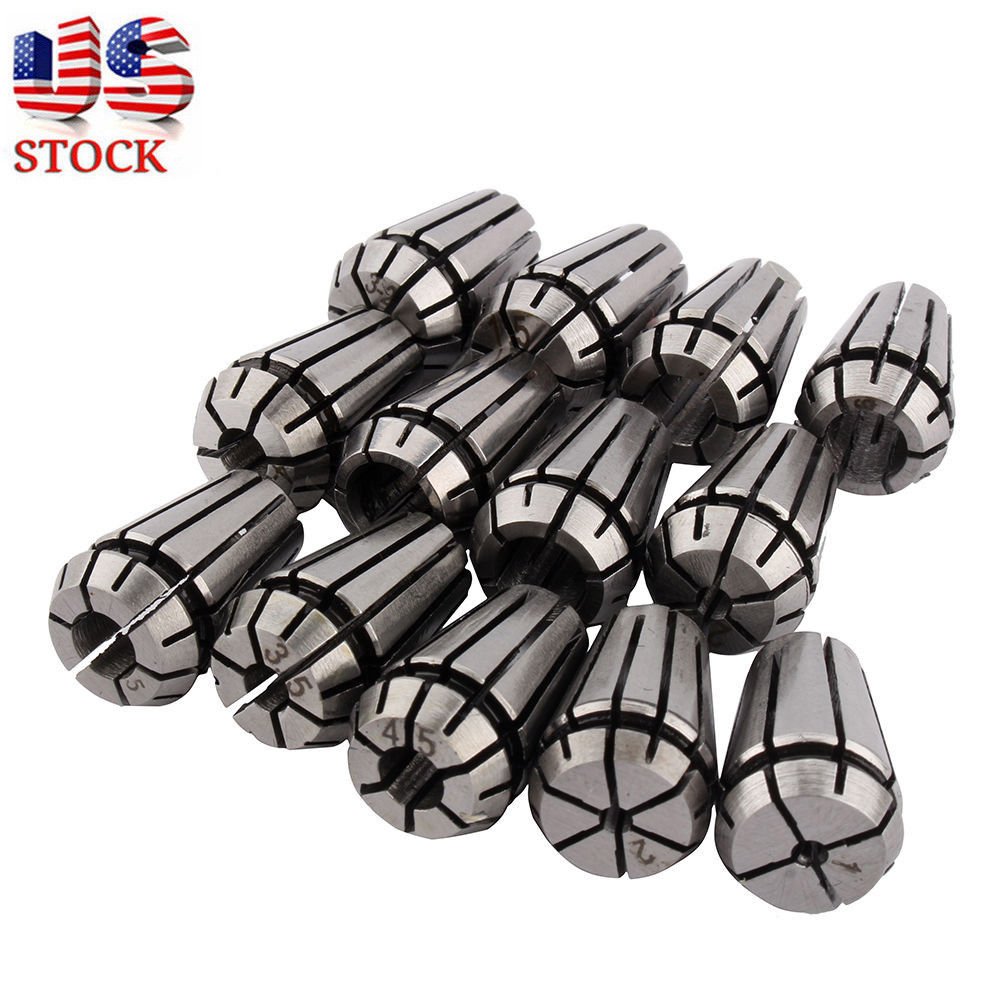 New 13Pcs ER11 Spring Collet Set For CNC Milling Lathe Tool Engraving Machine
