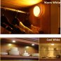 4 x Kitchen Counter Under Cabinet Warm White White LED Light Puck Energy Saving