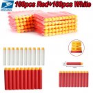 200 Red+White EVA Foam Refill Dart Bullet Toy W/Soft Head F/Nerf N-strike Series