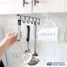 Kitchen Cup Holder Mug Hang Cabinet Shelf Organizer 6Hook Tie scarf Storage Rack