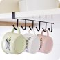 Kitchen Cup Holder Mug Hang Cabinet Shelf Organizer 6Hook Tie scarf Storage Rack