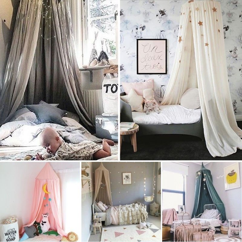 Round Dome Princess Bedding Hanging Canopy Mosquito Net Girl Kids Bedroom USA