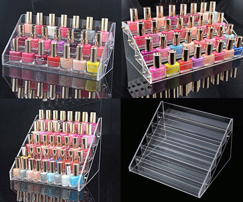 Acrylic Makeup Nail Polish Storage Organizer 3/4/5/6 Tier Rack Display Stand