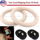Wooden Exercise Workout Gymnastic Olympic Crossfit Gym Ring Strength Training US