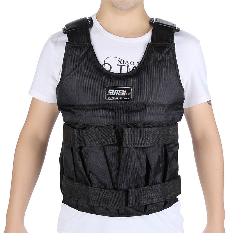 New 20KG Adjustable Workout Weight Weight Vest Exercise Training Fitness Black