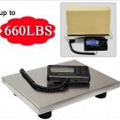 660lbs x 0.1 lb Digital Floor Bench Scale Steel Platform for Shipping Postal USA