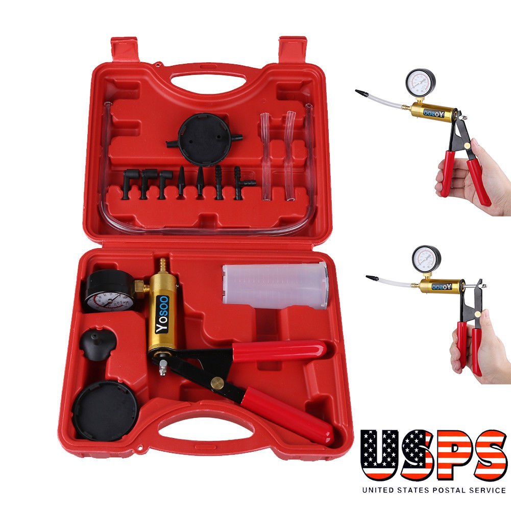 Car Hand Held Vacuum Pressure Pump Tester Set Brake Fluid Bleeder Bleeding Kit