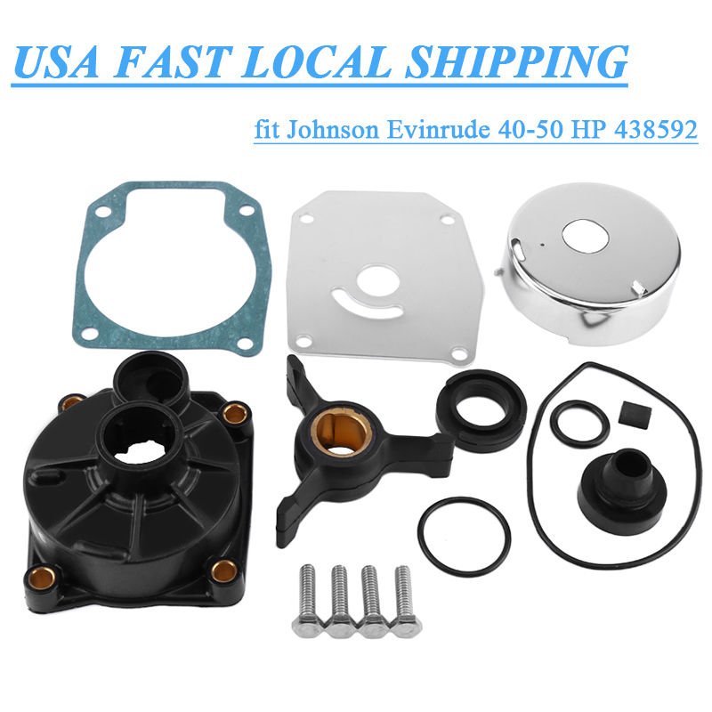 FIT EVINRUDE JOHNSON 438592 WATER PUMP KIT FITS 40-48-50HP +HOUSING USA STOCK