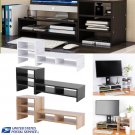 Wooden Computer Monitor Stand Desk Organiser Large Keyboard Storage Box+shelf