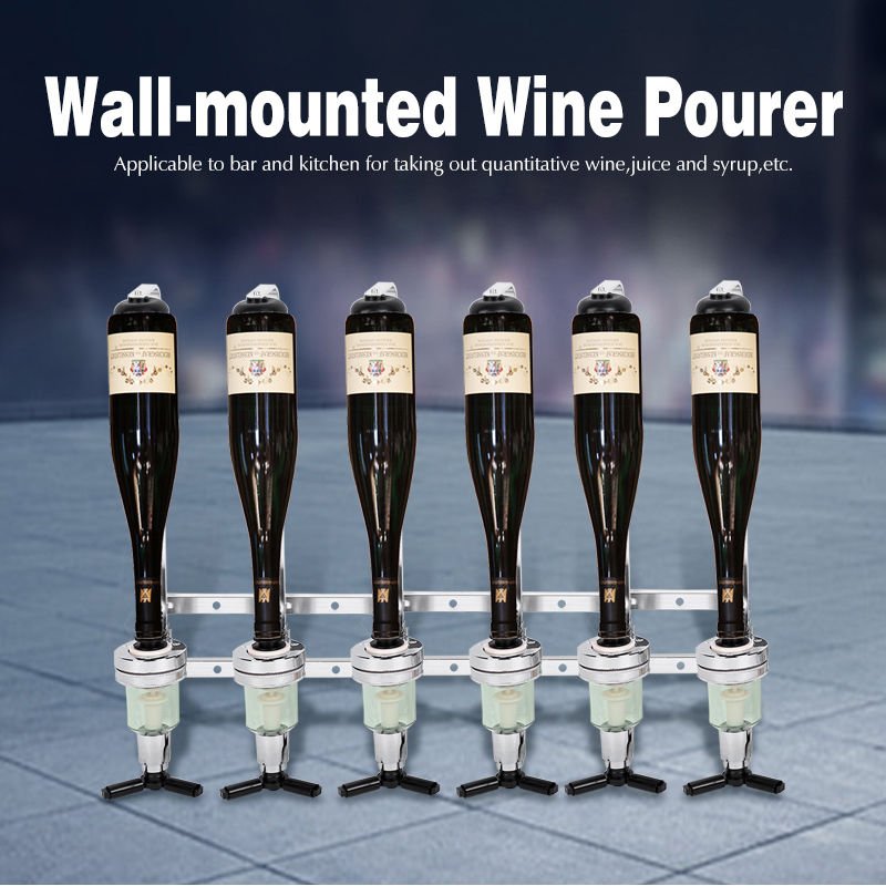 US STOCK Home Bar 6-Bottle Liquor Dispenser Alcohol Drink Shot Cabinet/Wall Moun