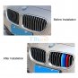 M Color Kidney Grille Bar Cover Decal Stripe Clip For BMW 5 Series 2011-2013 New