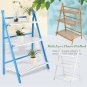 3Layer Outdoor Bamboo Flower Pot Shelf Stand Folding Display Rack Garden Yard US