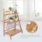 3Layer Outdoor Bamboo Flower Pot Shelf Stand Folding Display Rack Garden Yard US