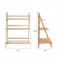 3Layer Outdoor Bamboo Flower Pot Shelf Stand Folding Display Rack Garden Yard US