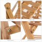 3Layer Outdoor Bamboo Flower Pot Shelf Stand Folding Display Rack Garden Yard US