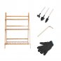3Layer Outdoor Bamboo Flower Pot Shelf Stand Folding Display Rack Garden Yard US