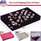 Charming Velvet Jewelry Earring Ring Display Organizer Box Tray Holder Storage