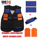 40x Bullets Darts+Vest Jacket+Wrist band+2x Clips for Kid NERF N-Strike Gun Toy