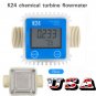 New Blue Pro K24 Turbine Digital Diesel Fuel Flow Meter For Chemicals Water US