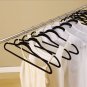 100P Flocked Non Slip Velvet Chrome Clothes Suit/Shirt/Pants Hangers Set Black