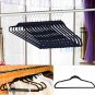 100P Flocked Non Slip Velvet Chrome Clothes Suit/Shirt/Pants Hangers Set Black