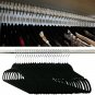 100P Flocked Non Slip Velvet Chrome Clothes Suit/Shirt/Pants Hangers Set Black