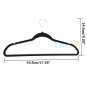 100P Flocked Non Slip Velvet Chrome Clothes Suit/Shirt/Pants Hangers Set Black