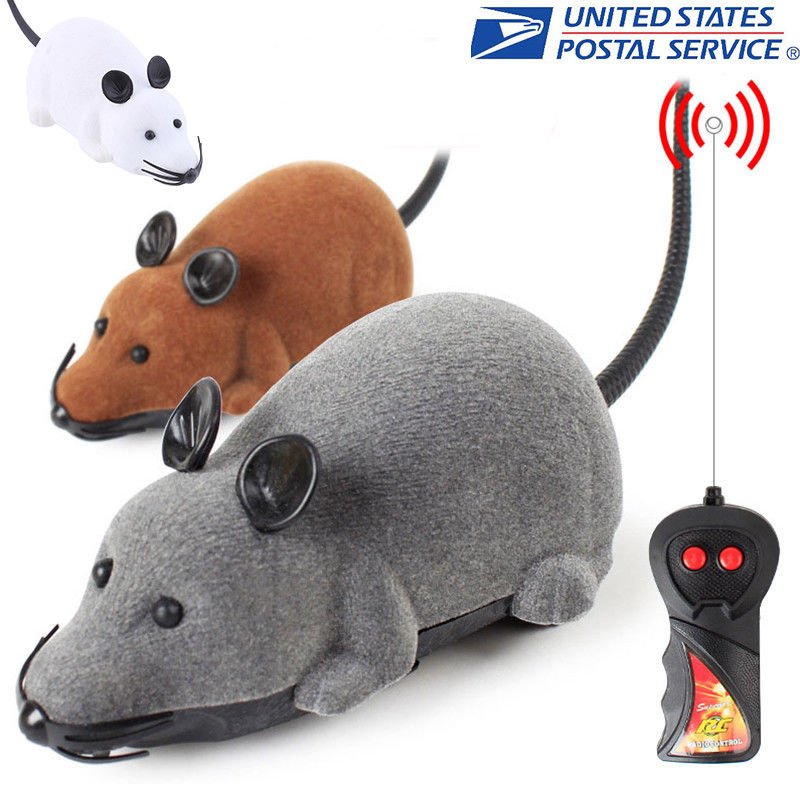 Wireless Remote Control Simulation Plush Mouse Mice Kids Toys Xmas Gift Cat Dog