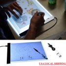 A4 LED Light Stencil Art Board Box Tracing Drawing Table Tattoo Pad + Adapter