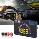5.8"Universal Speedometer HUD Head Up MPH/KM/h Plug&Play Car Overspeed Warning