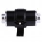 Black 30 MICRON BILLET ALUMINUM INLINE FUEL/PETROL FILTER+BRACKET AN6/AN8/AN10
