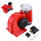 Universal DC 12V 130dB Loud Motorcycle Truck Car Snail Air Horn Dual Tone Red