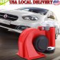 Universal DC 12V 130dB Loud Motorcycle Truck Car Snail Air Horn Dual Tone Red