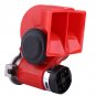 Universal DC 12V 130dB Loud Motorcycle Truck Car Snail Air Horn Dual Tone Red