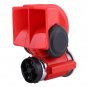 Universal DC 12V 130dB Loud Motorcycle Truck Car Snail Air Horn Dual Tone Red