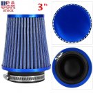 High Flow Round Tapered Universal Air Intake Cone Filter Chrome Car/Truck/SUV
