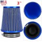 High Flow Round Tapered Universal Air Intake Cone Filter Chrome Car/Truck/SUV