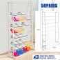 50 Pair 10 Tier Space Saving Storage Organizer Free Standing Shoe Tower Rack US