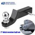 2Inch Receiver Max.6000Lbs Raise Drop Adjustable Aluminum Hitch Dual Ball + Lock