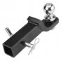 2Inch Receiver Max.6000Lbs Raise Drop Adjustable Aluminum Hitch Dual Ball + Lock