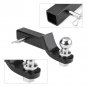 2Inch Receiver Max.6000Lbs Raise Drop Adjustable Aluminum Hitch Dual Ball + Lock
