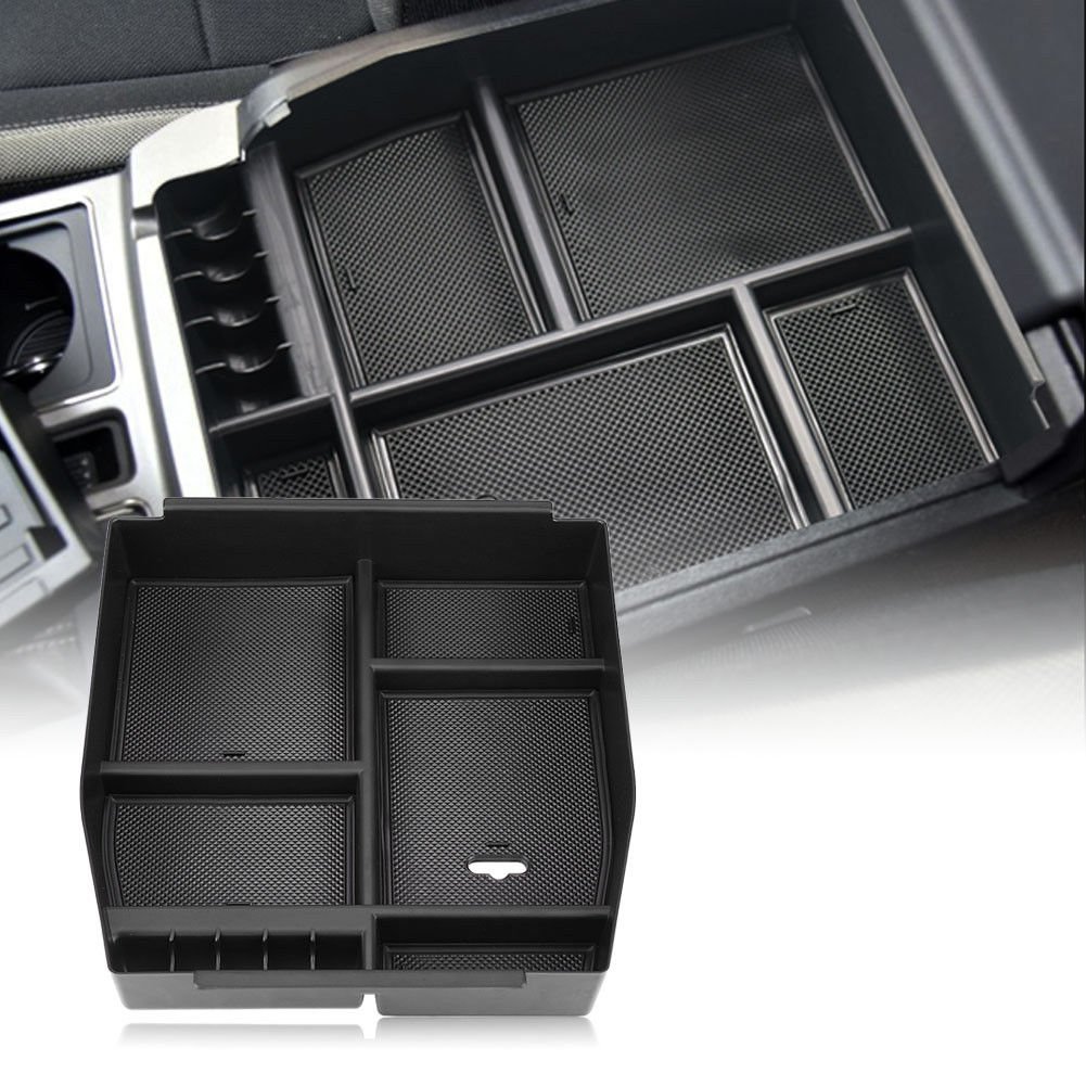 Interior Armrest Storage Box Holder Partition Tray For Ford F150 F-150 2015-2017