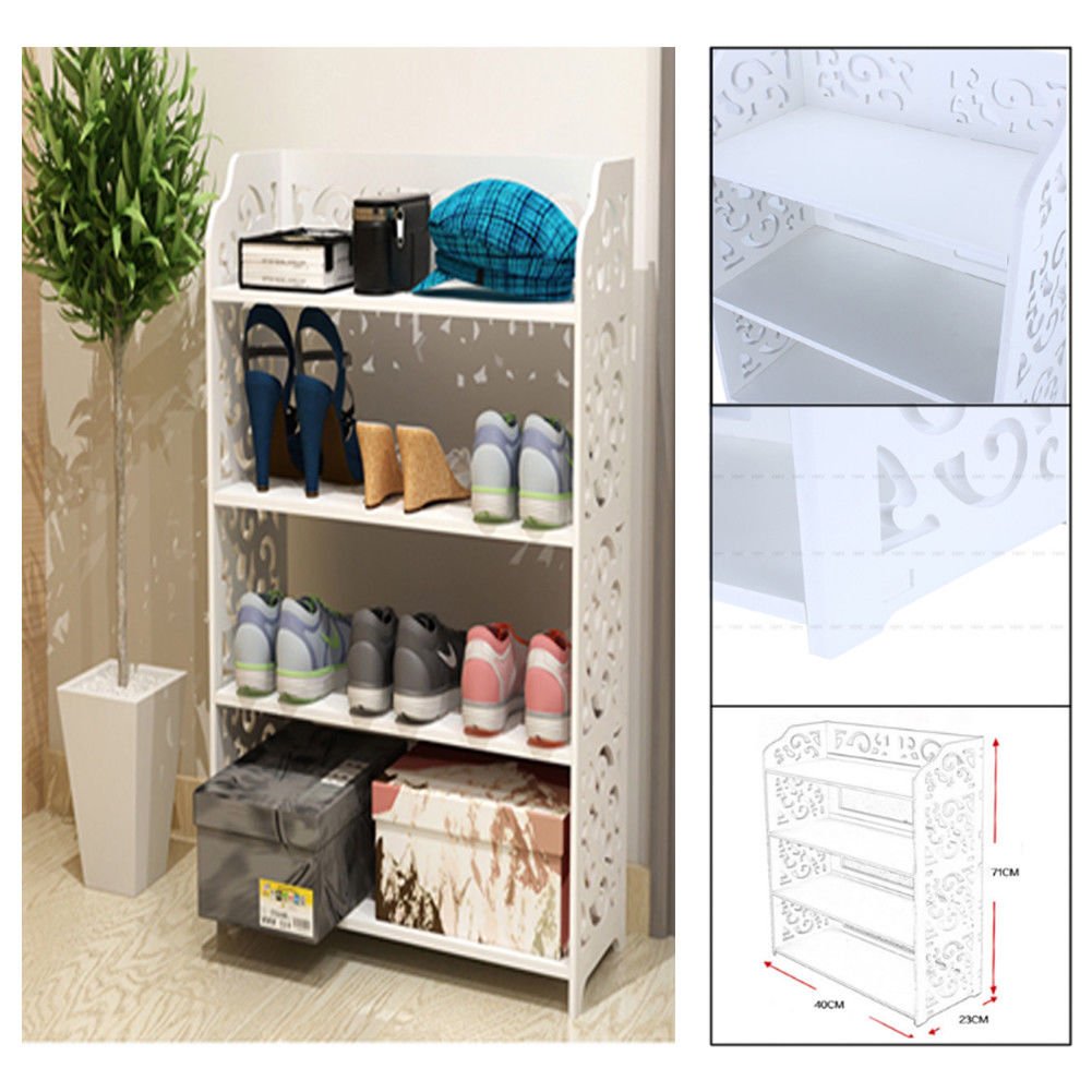 4Layer Shoe Racks Shelf Closet Organizer Free Storage Standing Space Saving US